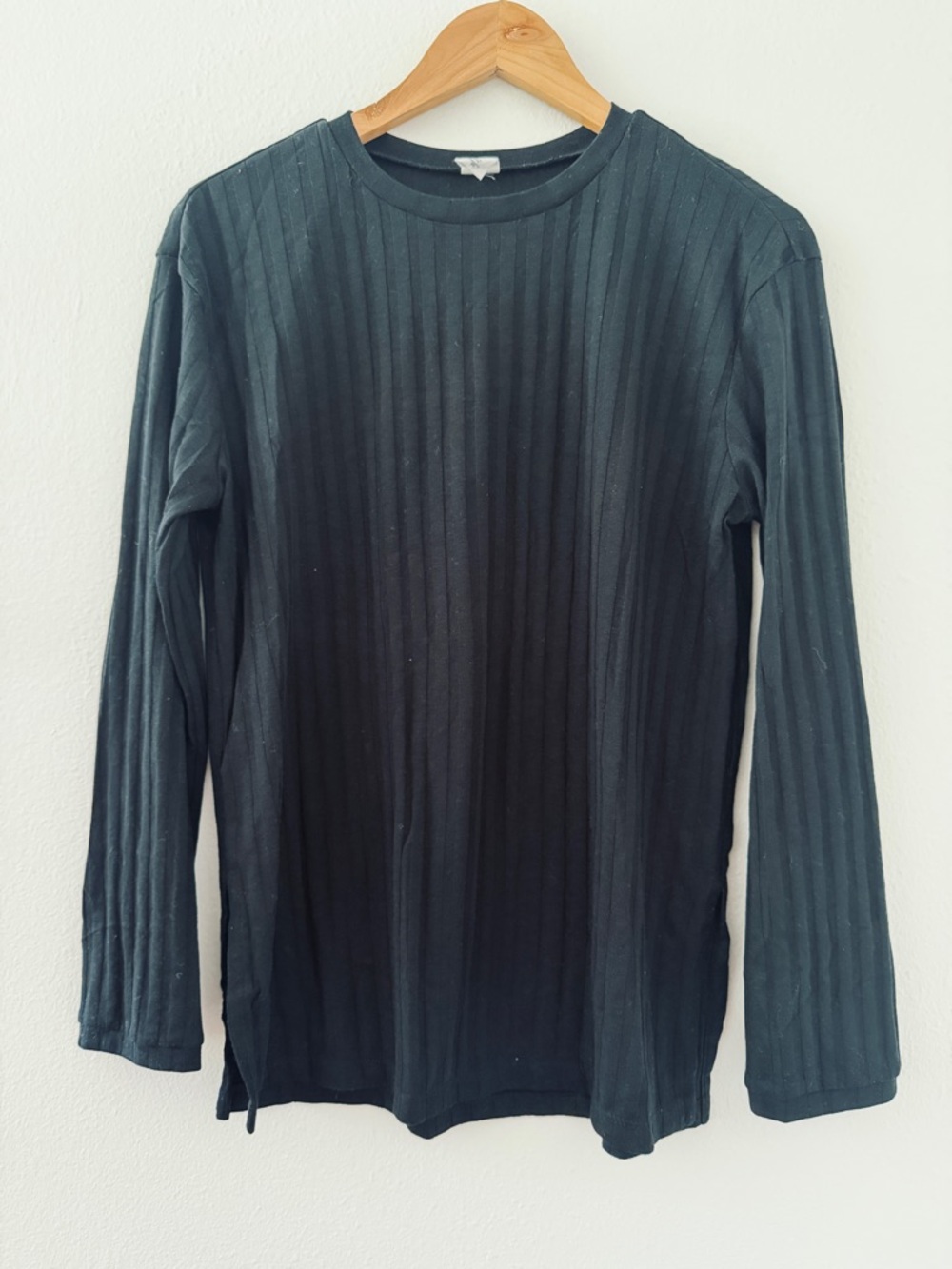 Melrose & Market Black Ribbed Long Sleeve Top